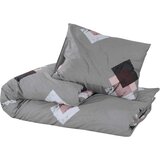  Set posteljine za poplun sivi 140 x 200 cm pamučni | shoptok.hr
