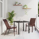 vidaXL set za zunanjo jedilnico s 3 kosi rjavih tekstilenov in jekla | Shoptok.si
