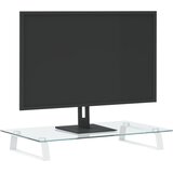 Stalak za monitor bijeli 60 x 35 x 8 cm kaljeno staklo i metal | shoptok.hr
