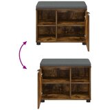  Haldna klop z blazino Enobarvno Dimljeni oreh 60 x 38 x 46 cm, (5000160662) | Shoptok.si