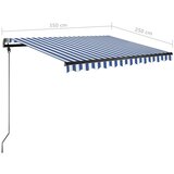  Prostostoječa ročna zložljiva tenda 350x250 cm modra/bela, (20728904) | Shoptok.si