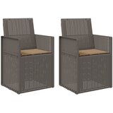  Vrtne stolice za blagovanje 2 pcs Svijetlosiva i taupe PP - Svijetlo siva i taupe s jastučićem za sjedenje | shoptok.hr