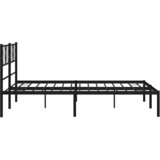  Metalni okvir za krevet s uzglavljem crni 135x190 cm | shoptok.hr