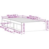  Posteljni okvir betonsko siv 100x200 cm | Shoptok.si