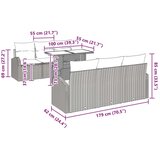  Vrtna sedežna garnitura z blazino 7 pcs Rjava Poly ratan, (5000085059) | Shoptok.si