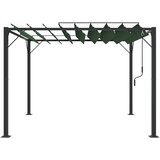 Gazebo s krovom s roletnom Zelena 3 x 3 x 2,14 m | shoptok.hr