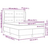  Krevet s opruga kutije Tamno plava 200 x 160 cm Baršun | shoptok.hr