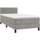  Box spring postelja z vzmetnico LED svetlo siva 100x200cm žamet, (20725552) | Shoptok.si