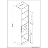 Hom`in regal 47/198/38 cm barve grafita, barve hrasta | Shoptok.si