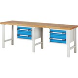 eurokraft pro delovna miza, modularni sistem serije 7, 4 predali, zelo široka izvedba, šxg 2500 x 700 mm | Shoptok.si