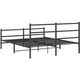  Metalni okvir kreveta s uzglavljem i podnožjem crni 150x200 cm | shoptok.hr