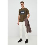 Hugo Bombažna kratka majica zelena barva | Shoptok.si