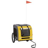 Prikolica za bicikl za ljubimce žuto-siva od tkanine i željeza | shoptok.hr