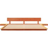  Podna krevetna konstrukcija s stolićima Smeđa 200x200cm Masivno drvo | shoptok.hr