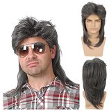 INF Moška lasulja Mullet, retro pričeska iz 80-ih Grey, (21695465) | Shoptok.si
