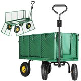 springos Vrtni transportni voziček, kovinska prikolica 400 kg, zelena., (21630318) | Shoptok.si