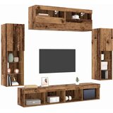  Set TV komoda S LED lampica 6 pcs Staro drvo Konstruirano drvo | shoptok.hr