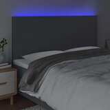 vidaXL LED posteljno vzglavje temno sivo 200x5x118/128 cm blago | Shoptok.si