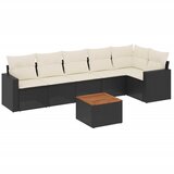 Maison Chic Seti vrtnega pohištva - Vrtna garnitura - Vrtni pohištvo set 7-delna z blazinami črn poli ratan, (21801446) | Shoptok.si