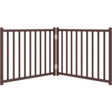 vidaXL Vrata za pse zložljiva 2 panela rjava 160 cm topolovina | Shoptok.si