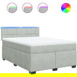 Maison Chic Box spring postelja - Vzmetna postelja z vzmetnico svetlo siva 160x200 cm žamet SL4843, (21900927) | Shoptok.si