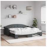 vidaXL Izvlečna dnevna postelja z vzmetnicami tm. siva 90x19 | Shoptok.si