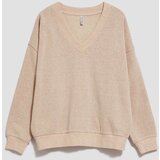 Marisse Sand V-Neck Sweatshirt | shoptok.hr