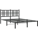  The Living Store Kovinski posteljni okvir z vzglavjem črn 140x200 cm - Posteljni Okvir, (21446247) | Shoptok.si
