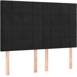 vidaXL Krevet box spring s madracem LED crni 140x190 cm baršun | shoptok.hr