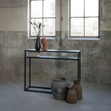Spinder Design Črna stranska mizica s hrastovo mizno ploščo 30x120 cm Daniël – | Shoptok.si