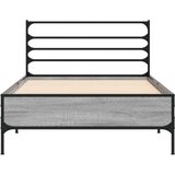  Okvir za krevet boja hrasta 90x200 cm konstruirano drvo i metal Siva 90 x 200 cm | shoptok.hr