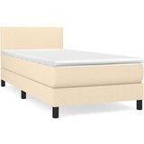  Okvir kreveta s oprugama i madrac krem 80x200 cm od tkanine | shoptok.hr