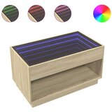 vidaXL Stolić s beskonačnim LED svjetlima boja hrasta 90x50x50 cm | shoptok.hr