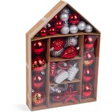 Family Christmas 36- delni set božičnih okraskov za božično drevo rdeči / srebrni Cene