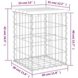  Vrtna klupa s gabionskim dizajnom 33 x 31 x 42 cm od borovine | shoptok.hr