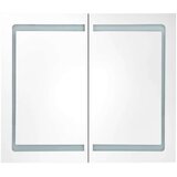 vidaXL led kopalniška omarica z ogledalom sijoče bela 80x12x68 cm | Shoptok.si