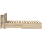  Okvir kreveta s pohranom s uzglavljem Hrast sonoma 90 x 190 cm | shoptok.hr