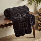 Catherine Lansfield Crna deka od mikropliša 130x170 cm Cosy Ribbed – | shoptok.hr