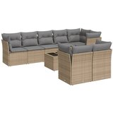 Maison Chic Seti vrtnega pohištva - Vrtna garnitura 9-delna z blazinami bež poli ratan, (21796451) | Shoptok.si