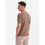 Ombre Men's fine-textured knit shirt - light brown | Shoptok.si