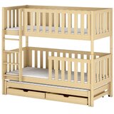 Molarem Home Drveni dječji krevet na kat Lea s tri kreveta i ladicom - svijetlo drvo - 200x90 cm - Bez madraca | shoptok.hr