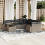 vidaXL 10-dijelni set vrtnih sofa poliratan s jastucima svijetlosivi | shoptok.hr