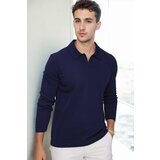 Dewberry 86813 Polo Neck Long Sleeve Knitwear-Navy Blue | Shoptok.si