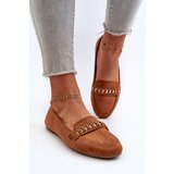 Boto Shiny Women's Loafers With Chain Camel Aredilla | Shoptok.si
