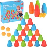 FAST CUPS igra spretnosti Trokutasti blokovi + loptice 38 dijelova ZA5811 Slike