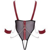 Cottelli Powernet Open Cup Crotchless Body with Hand Cuffs 2644878 Red S | Shoptok.si