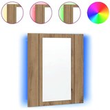 LED kupaonski ormarić s ogledalom boja hrasta 40x12x45cm drveni Slike