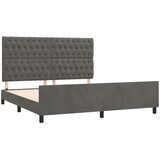  Posteljni okvir z vzglavjem temno siv 180x200 cm žamet, (20788455) | Shoptok.si