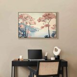  Slika - Landscape with the Ocean Cliffs and Trees in Delicate Pink Shades 120x80 U prirodnom drvenom okviru | shoptok.hr