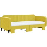  Dnevni krevet na razvlačenje s madracima žuti 90x200 cm baršun | shoptok.hr